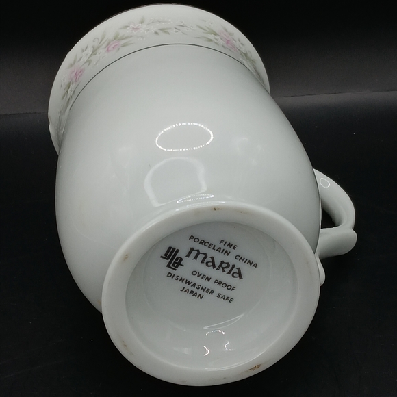 GLA Maria Fine China Japan Sugar Bowl W/Lid And Creamer White & Rose Floral - Picture 5 of 16